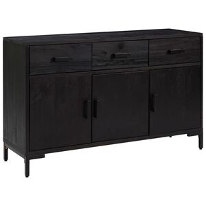 vidaXL sk&aelig;nk 110x35x70 cm massivt fyrretr&aelig; sort