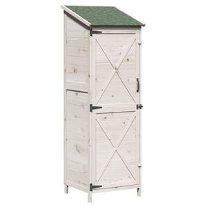 vidaXL Have Skur med tag Hvid 59,5 x 56 x 176,5 cm Massivt Fyrretr&aelig;