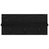 vidaXL Vægmonteret Jakkeholder med hylde Sort eg 40 x 10.5 x 18 cm