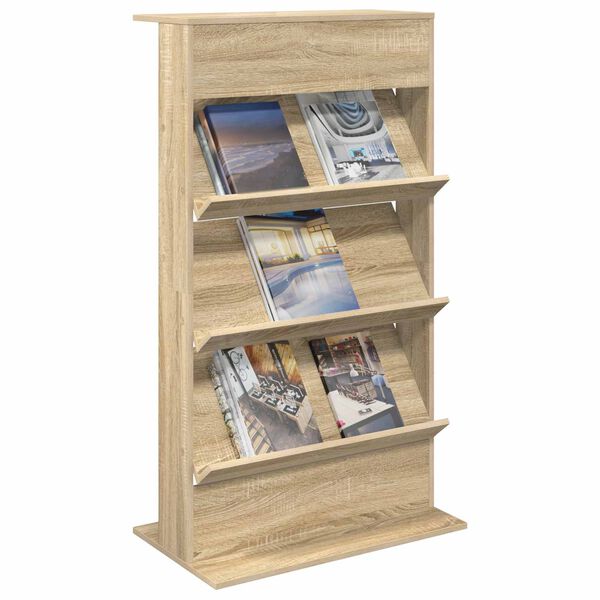 vidaXL Magasin Rack Sonoma eg 70 x 41 x 126 cm Konstrueret tr&aelig;