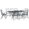 vidaXL Have Spisebordss&aelig;t 9 pcs Antracit 212 x 90 x 76 cm Mesh og St&aring;l