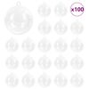 vidaXL Jule Kugles&aelig;t 100 stk. Transparent &Oslash; 8 cm Plastik
