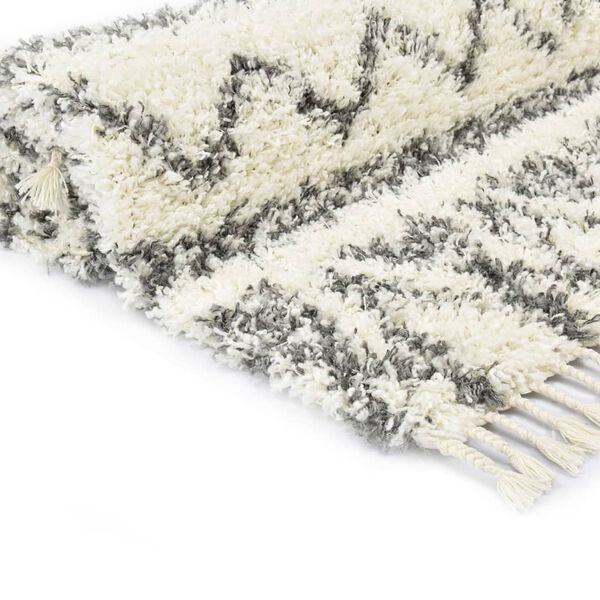 vidaXL shaggy t&aelig;ppe Berber PP 160 x 230 cm beige og gr&aring;