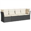 vidaXL sofas&aelig;t til haven 4 dele med hynder polyrattan sort