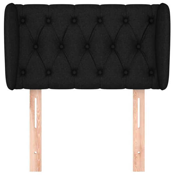 vidaXL sengegavl med kanter 83x23x78/88 cm stof sort