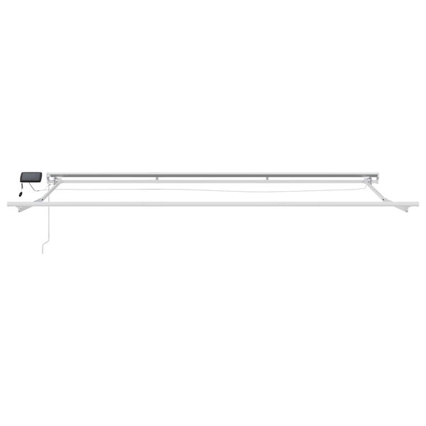 vidaXL Manuel markise-ramme med LED-lys Hvid 4 &times; 3 m Aluminium