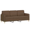 vidaXL 3-personers sofa med fodskammel 180 cm stof Brun