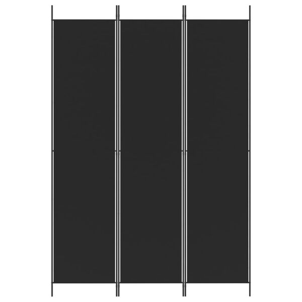 vidaXL 3-panels rumdeler 150x220 cm stof sort