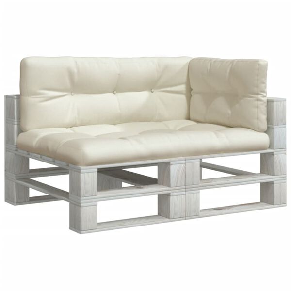 vidaXL pallehynder 3 stk. stof cremefarvet