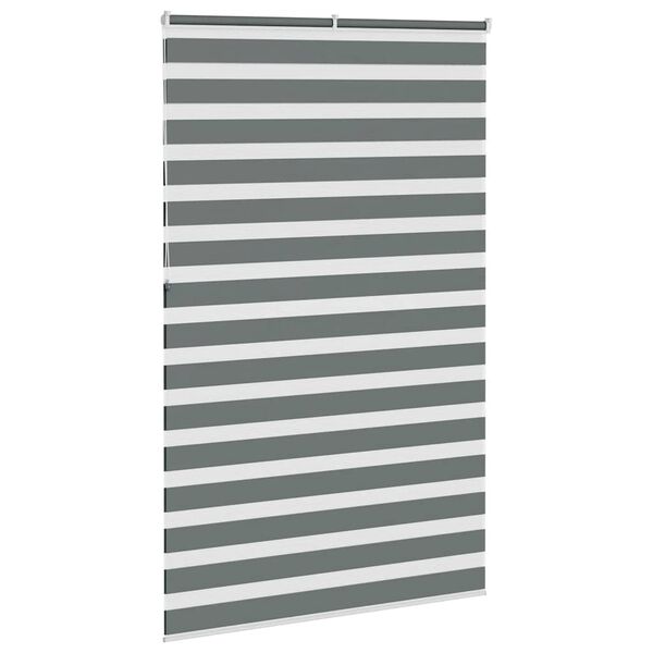 vidaXL zebragardin m&oslash;rkegr&aring; 150x230 cm stofbredde 145,9 cm polyester