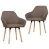 vidaXL spisebordsstole 2 stk. stof brun
