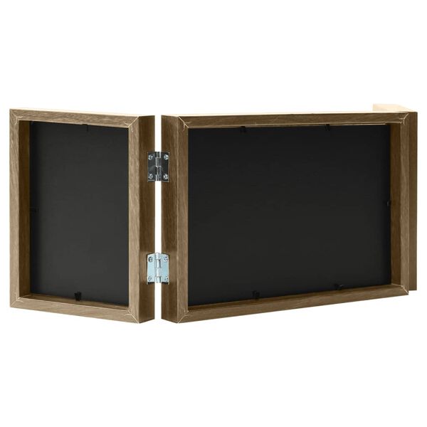 vidaXL folderamme til 3 billeder 28x18 cm + 2x(13x18 cm) lysebrun