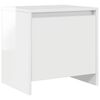 vidaXL sengebord 45x34x44,5 cm konstrueret tr&aelig; hvid h&oslash;jglans
