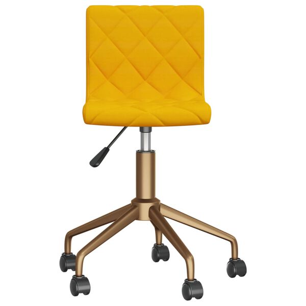 vidaXL drejelige spisebordsstole 2 stk. fl&oslash;jl sennepsgul