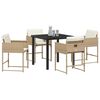 vidaXL Have Spisebordss&aelig;t 5 pcs Beige polyrattan