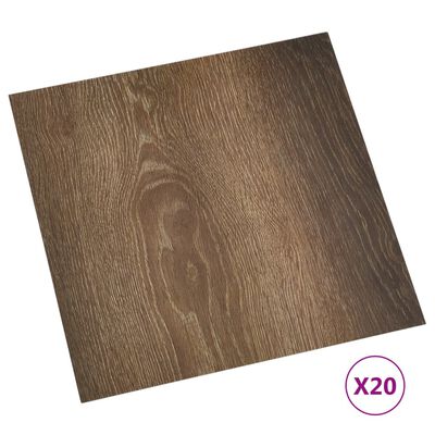 vidaXL selvklæbende gulvbrædder 20 stk. 1,86 m² PVC brun