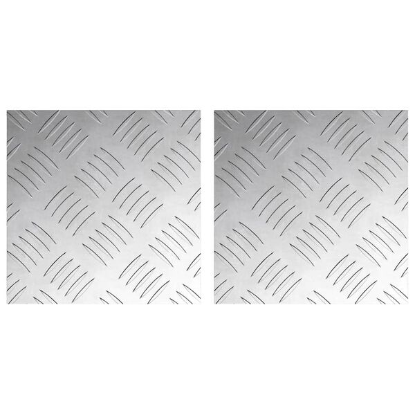 vidaXL Trappe Tread Firkantet 2 pcs S&oslash;lv 20 x 20 cm Aluminium