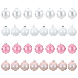vidaXL Julekugles&aelig;t 30 stk. Rosa og hvid 6 cm Polystyren