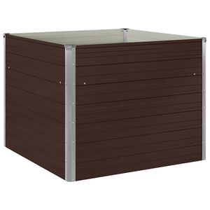 vidaXL h&aelig;vet plantekasse 100 x 100 x 77 cm galvaniseret st&aring;l brun