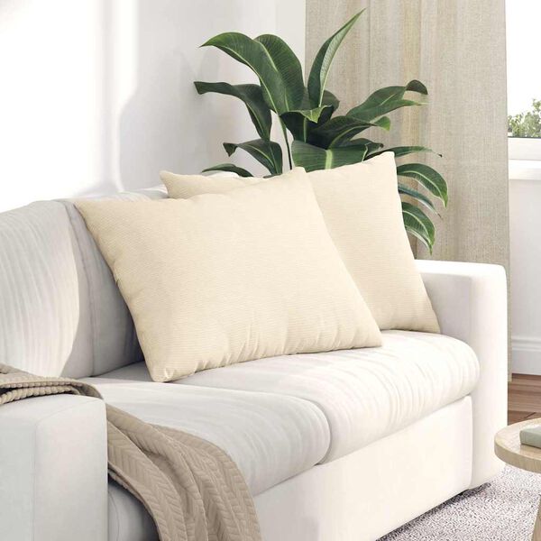 vidaXL Sofapuder 2 pcs Creme 70 x 50 cm Velourstof