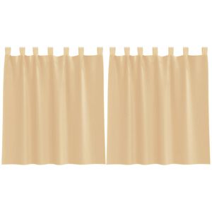 vidaXL voile-gardiner med stanglommer 2 stk sandfarvet