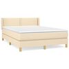 vidaXL kontinentalseng med madras 140x190 cm stof cremefarvet