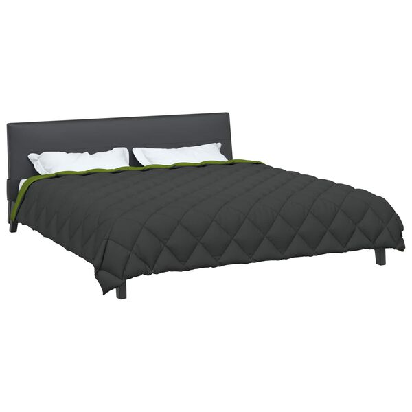 vidaXL Vinter dyne Gr&oslash;n og Antracit 220 x 200 cm Mikrofiber