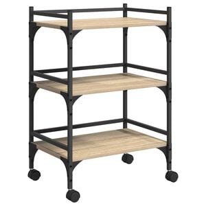 vidaXL K&oslash;kkenvogn Sonoma eg 50 x 35 x 75,5 cm Konstrueret tr&aelig;
