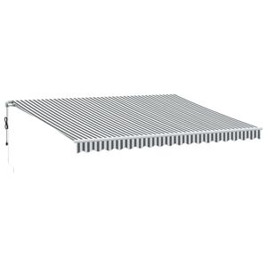 vidaXL markise 450x350 cm automatisk betjening antracitgr&aring; og hvid