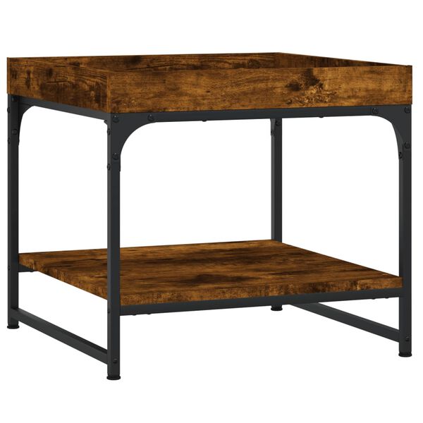 vidaXL sofabord 49,5x49,5x45 cm konstrueret træ røget egetræsfarve