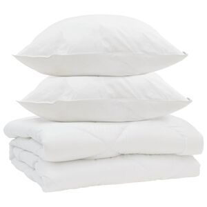 vidaXL Dyne med pude 3 pcs Hvid Mikrofiber