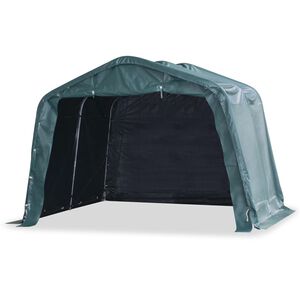 vidaXL flytteligt l&aelig;skur til husdyr PVC 550 g/m&sup2; 3,3x3,2 m m&oslash;rkegr&oslash;n