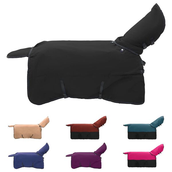 vidaXL Hestet&aelig;ppe M&oslash;rk Gr&oslash;n og Sort 115 cm Polyester