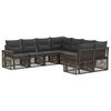 vidaXL Havesofa S&aelig;t 8 stk. 8-Antal s&aelig;der Gr&aring; og M&oslash;rkegr&aring; polyrattan