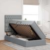 vidaXL Seng med opbevaring og LED Lysegr&aring; 90 x 190 cm Polyester