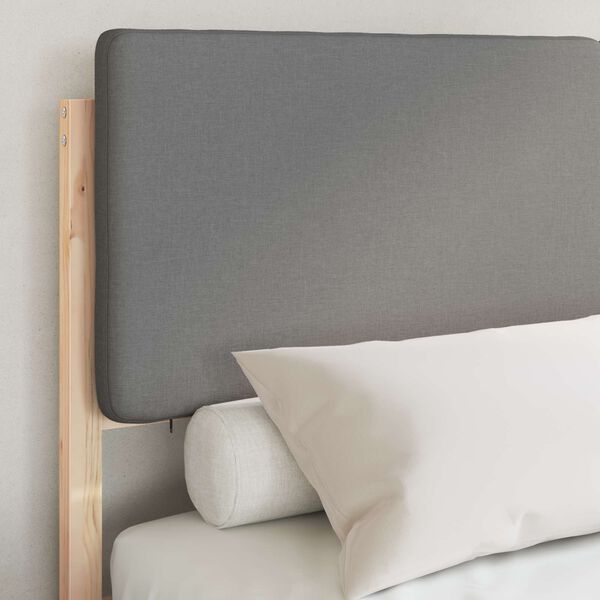 vidaXL Sengestel med Polstret Hovedgavl Lysegr&aring; 135 x 190 cm