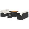 vidaXL Havesofa S&aelig;t 9 stk. Sort polyrattan