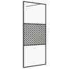 vidaXL brusev&aelig;g 100x195 cm klart sikkerhedsglas sort