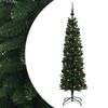 vidaXL Kunstigt slankt juletr&aelig; med julekugle 120 cm 150 LED'er