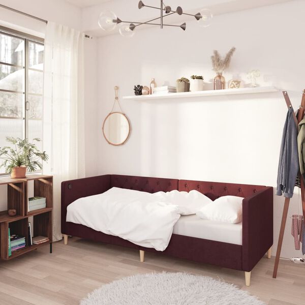 vidaXL daybed med madras og USB 90x200 cm stof lilla