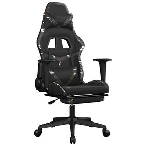 vidaXL gamingstol m. massage og fodst&oslash;tte kunstl&aelig;der sort camouflage