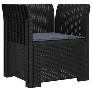 vidaXL 1-personers L&aelig;nestol med Pude Rattan Look PP Antracit
