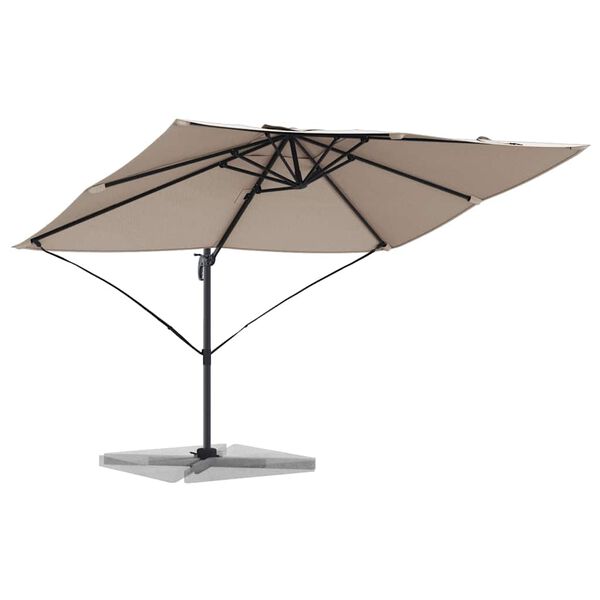 vidaXL Kantilever Roma Parasol Gråbrun og Sort 352 x 251 x 260 cm