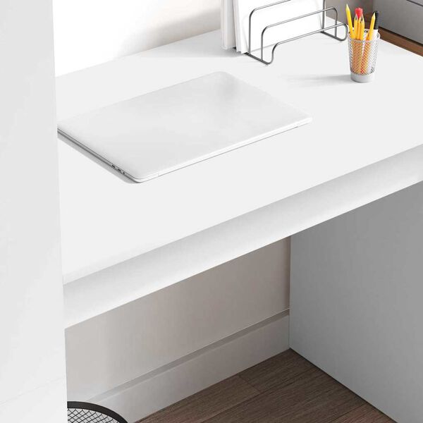 vidaXL Bord med hylde Hvid 113 x 54 x 120 cm Konstrueret træ