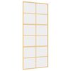 vidaXL skyded&oslash;r 90x205 cm klart sikkerhedsglas og aluminium guldfarvet