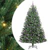 vidaXL Kunstigt Hinged Juletr&aelig; med 300 LED'er Gr&oslash;n 240 cm PVC og metal