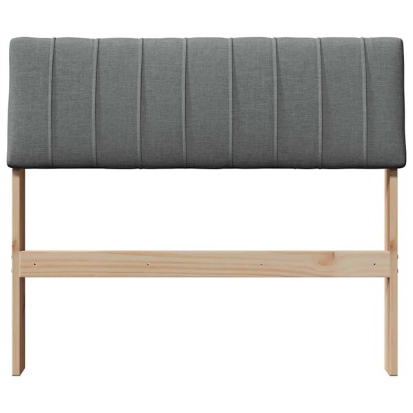 vidaXL Polstret sengegavl M&oslash;rkegr&aring; 90 cm Massiv fyrretr&aelig;