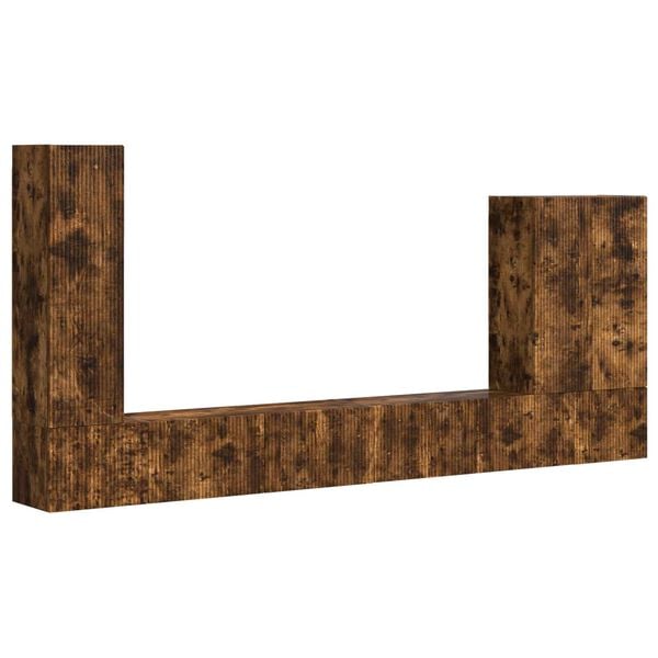 vidaXL Tv v&aelig;gskab s&aelig;t V&aelig;gmonteret 6 pcs R&oslash;get eg