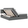 vidaXL Opbevaringsseng med madras M&oslash;rkegr&aring; 200 x 200 cm Faux l&aelig;der