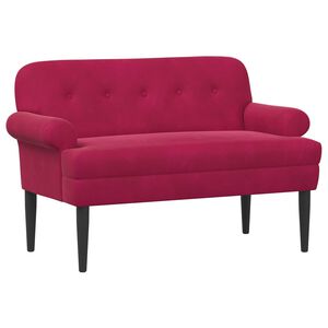 vidaXL L&aelig;nestol med knap tufting Vinr&oslash;d 120 x 66 x 78 cm Fl&oslash;jl